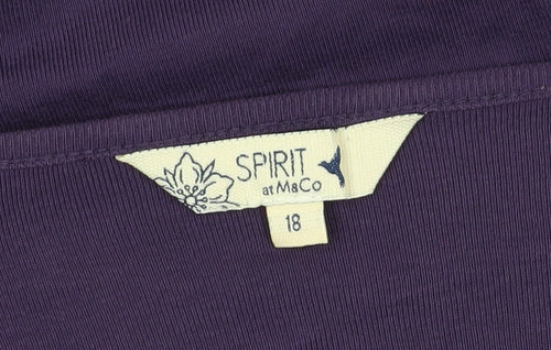 Spirit at M&Co Women's Purple 3/4 Sleeve Crochet Top