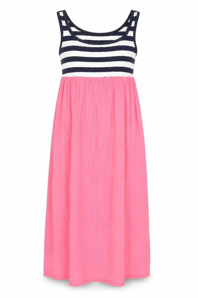 Front view of Neony Sweets Women's S Multicoloured Striped Tank Dress