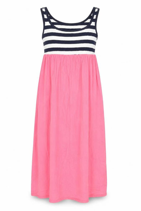 Front view of Neony Sweets Women's S Multicoloured Striped Tank Dress