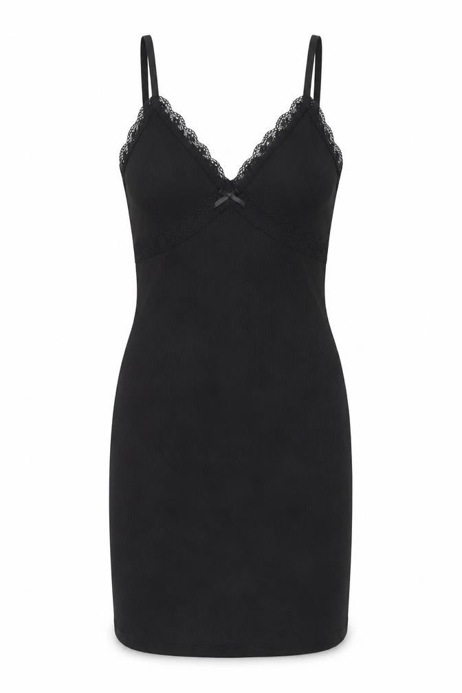 H&M Divided Women's Black XS Lace Slip Dress