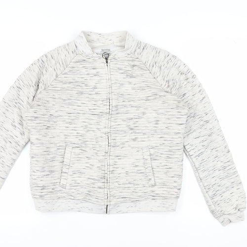 Bershka Women's Grey Full Zip Sweatshirt L