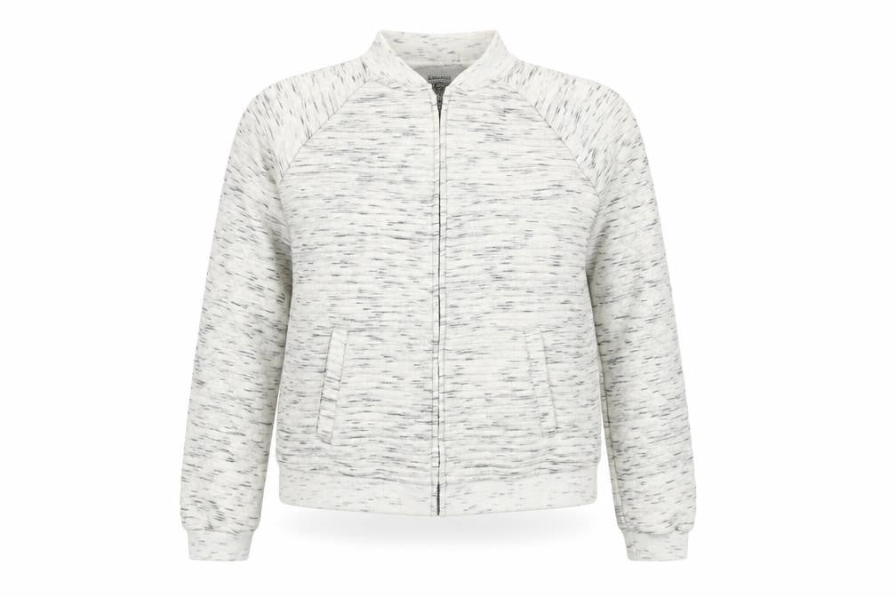 Front view of Bershka Women's Grey Full Zip Sweatshirt L