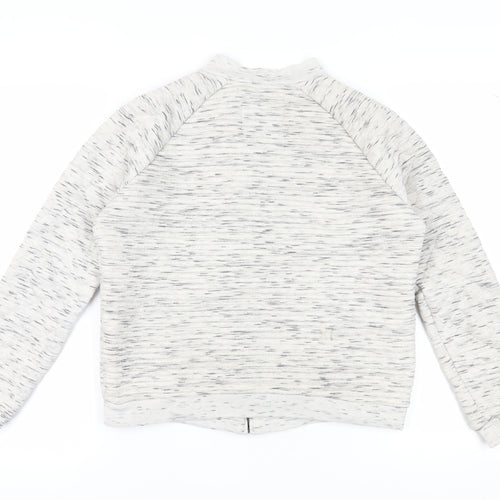 Bershka Women's Grey Full Zip Sweatshirt L