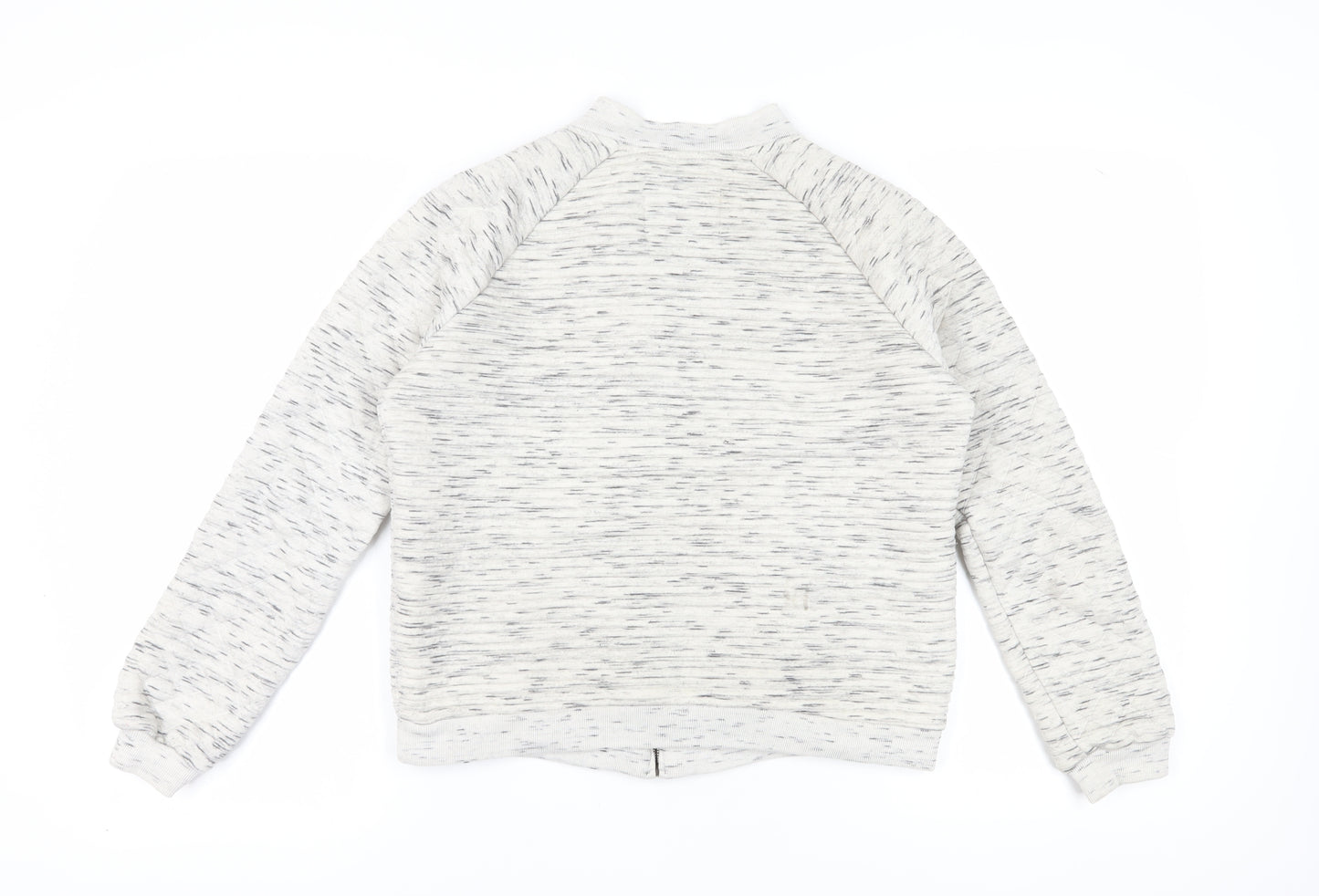 Bershka Women's Grey Full Zip Sweatshirt L