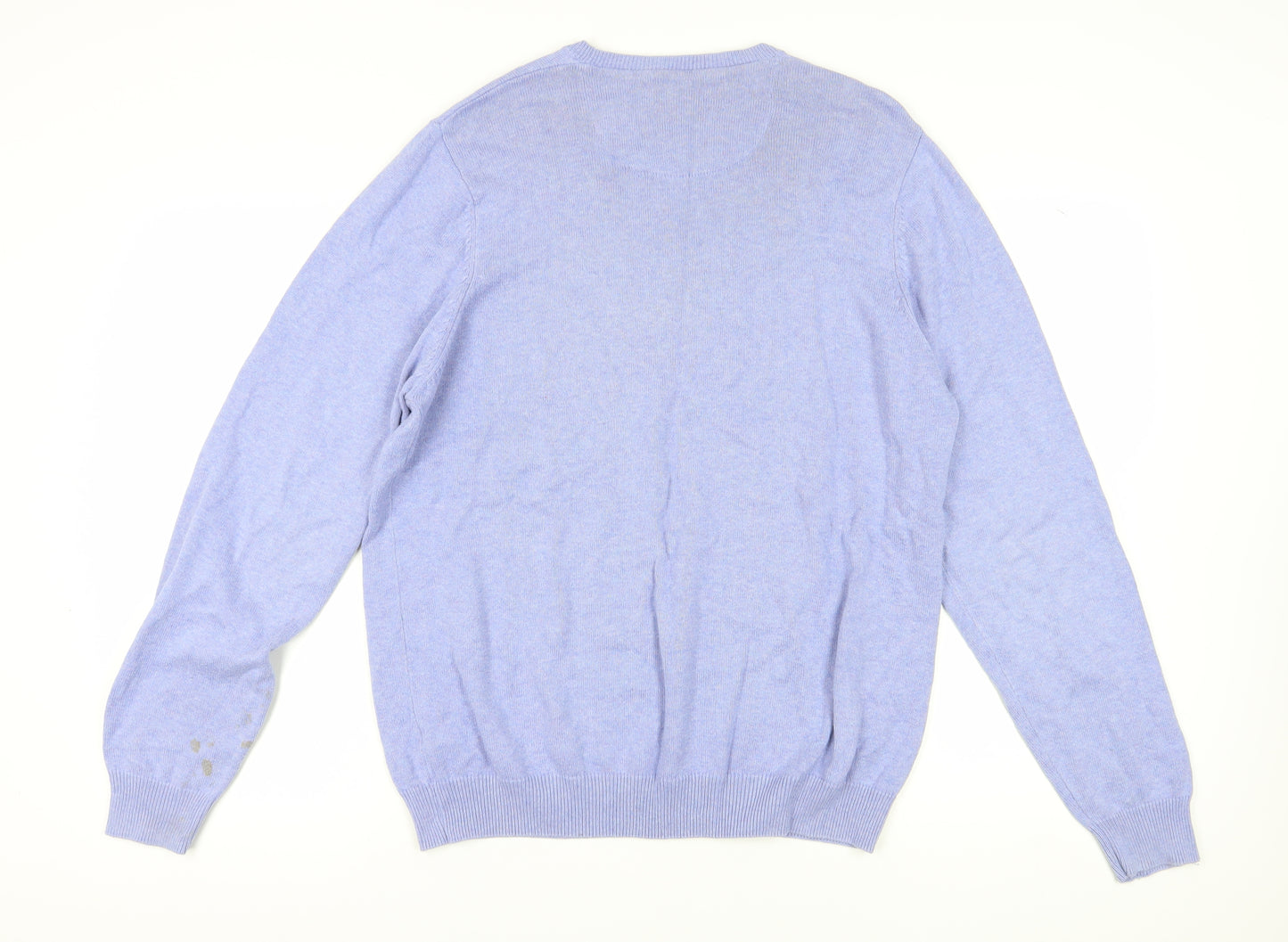 Marks & Spencer Men's Blue L Pullover Cotton Jumper