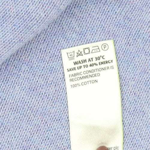 Marks & Spencer Men's Blue L Pullover Cotton Jumper