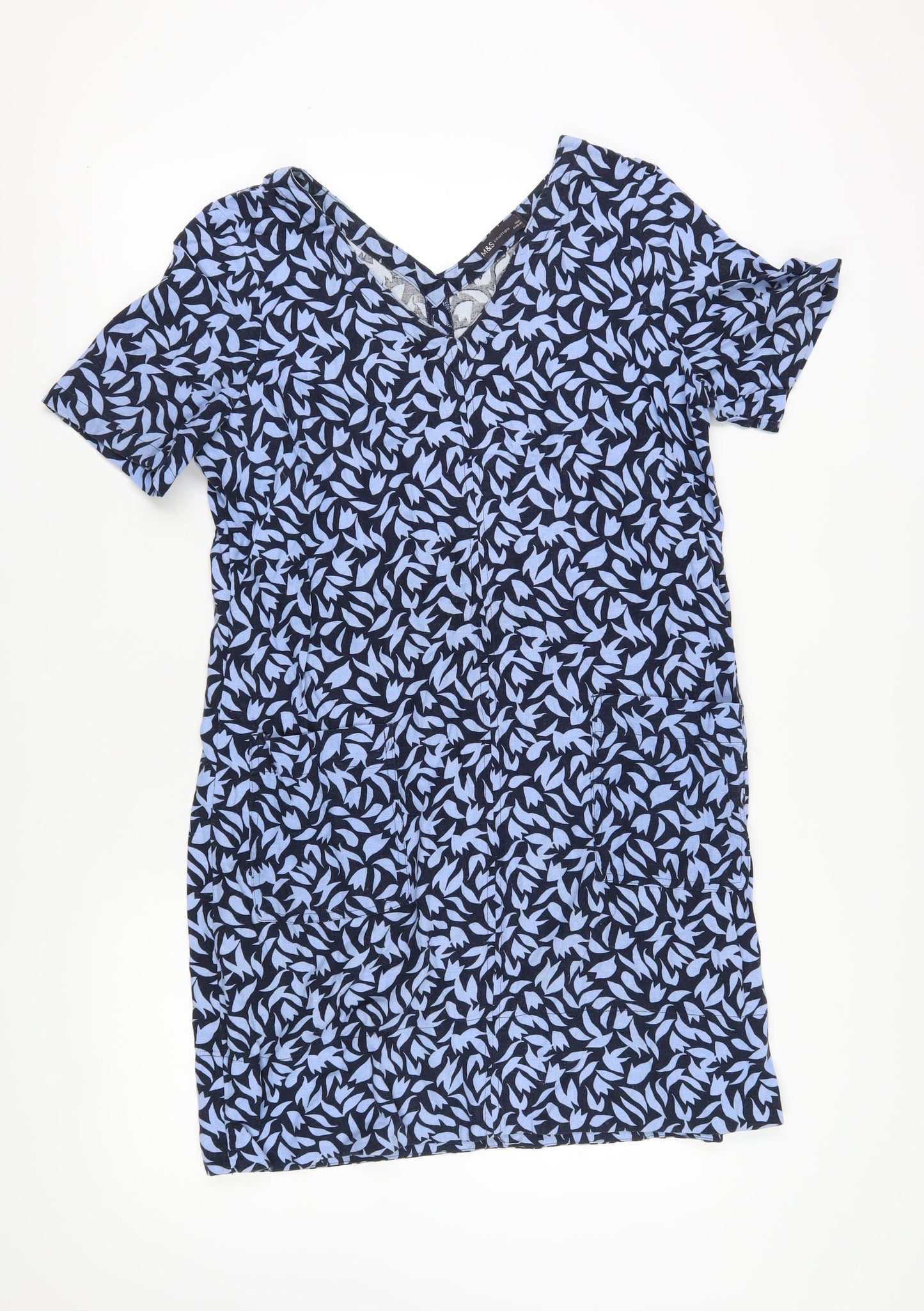 Marks and Spencer Women's Blue Floral Shirt Dress