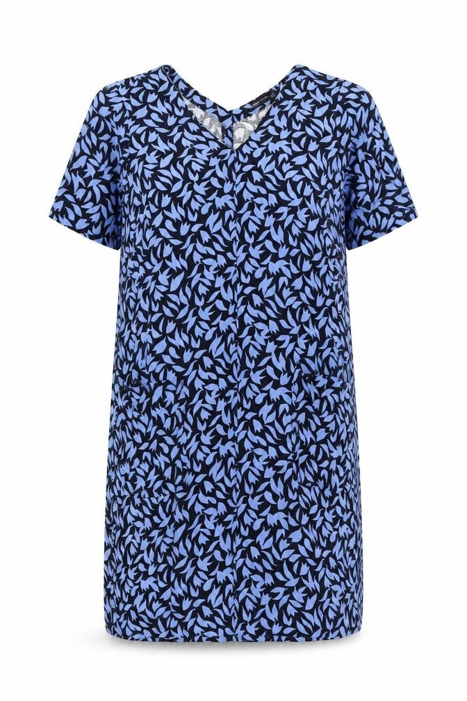 Front view of Marks & Spencer Women's Blue Floral Shirt Dress
