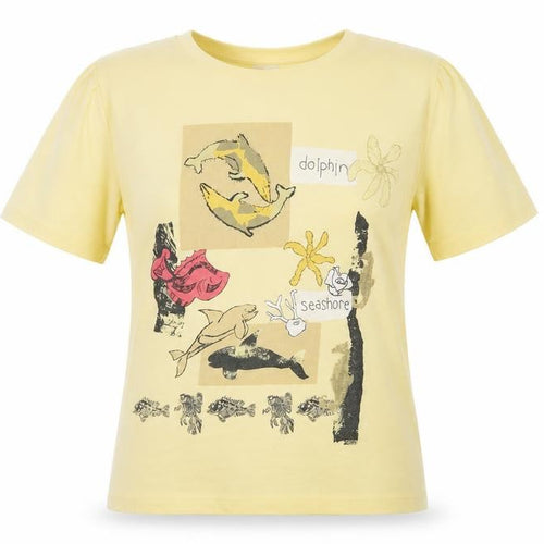 Poppy Unisex Yellow Dolphin T-Shirt M - Casual Summer Wear