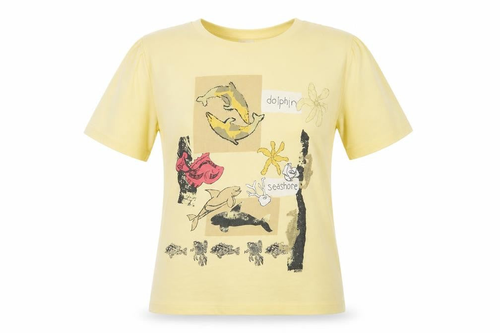 Poppy Unisex Yellow Dolphin T-Shirt M - Casual Summer Wear
