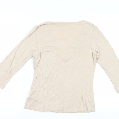 Marks and Spencer Women's Beige 3/4 Sleeve Blouse
