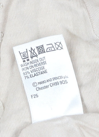 Marks and Spencer Women's Beige 3/4 Sleeve Blouse