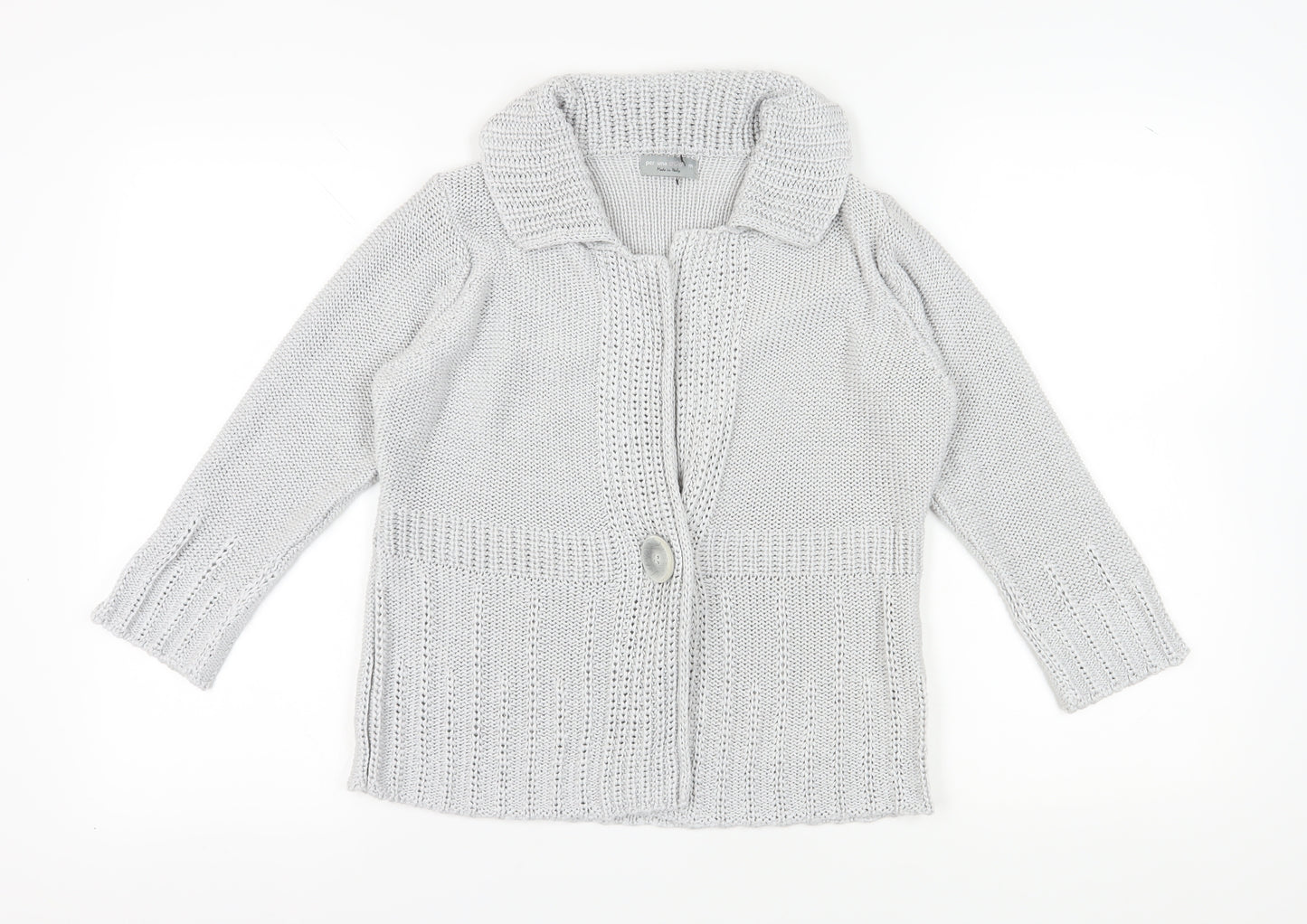 Marks and Spencer Women's Grey Cardigan M Chunky-Knit
