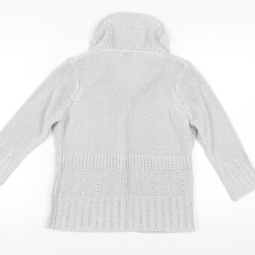 Marks and Spencer Women's Grey Cardigan M Chunky-Knit