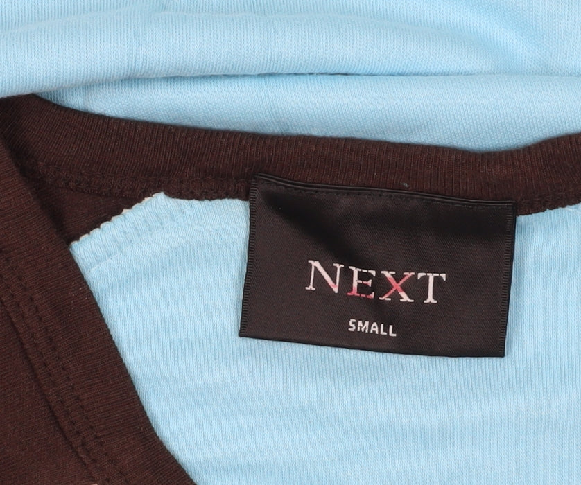 Next Men's Blue Graphic V-Neck T-Shirt, Size S