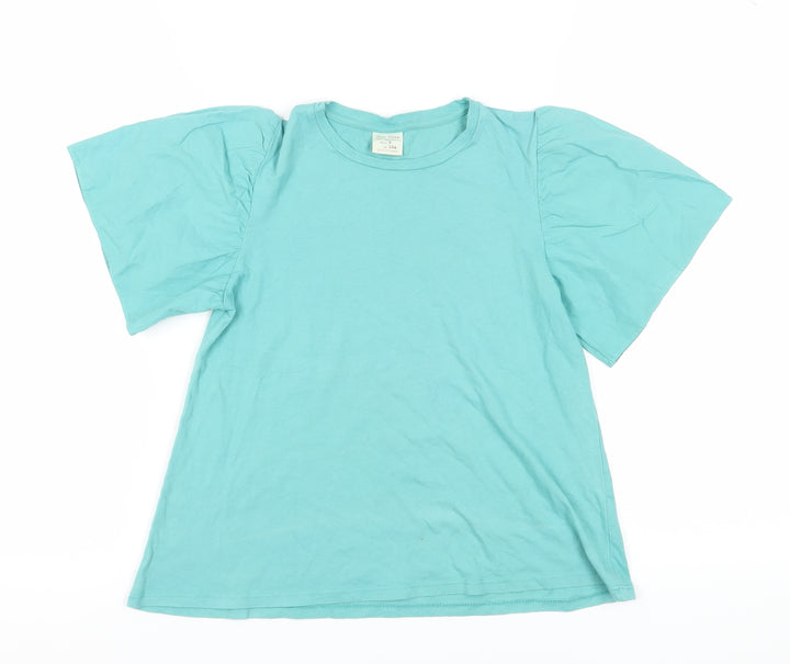 Zara Girls Green T-Shirt, 9 Years, Crew Neck, Short Sleeve