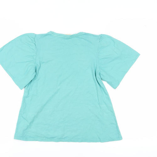 Zara Girls Green T-Shirt, 9 Years, Crew Neck, Short Sleeve