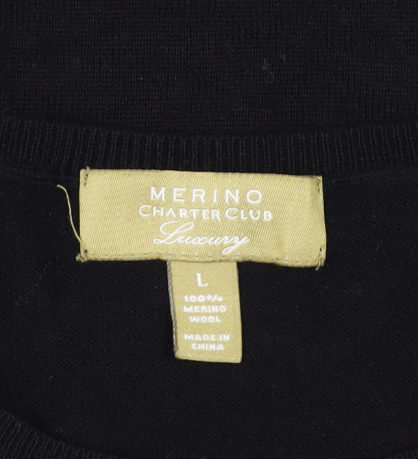 Charter Club Men's Black Pullover Jumper L