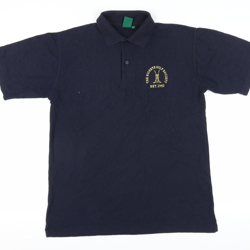 Highfield Men's Blue Polo Shirt Medium, Short Sleeve