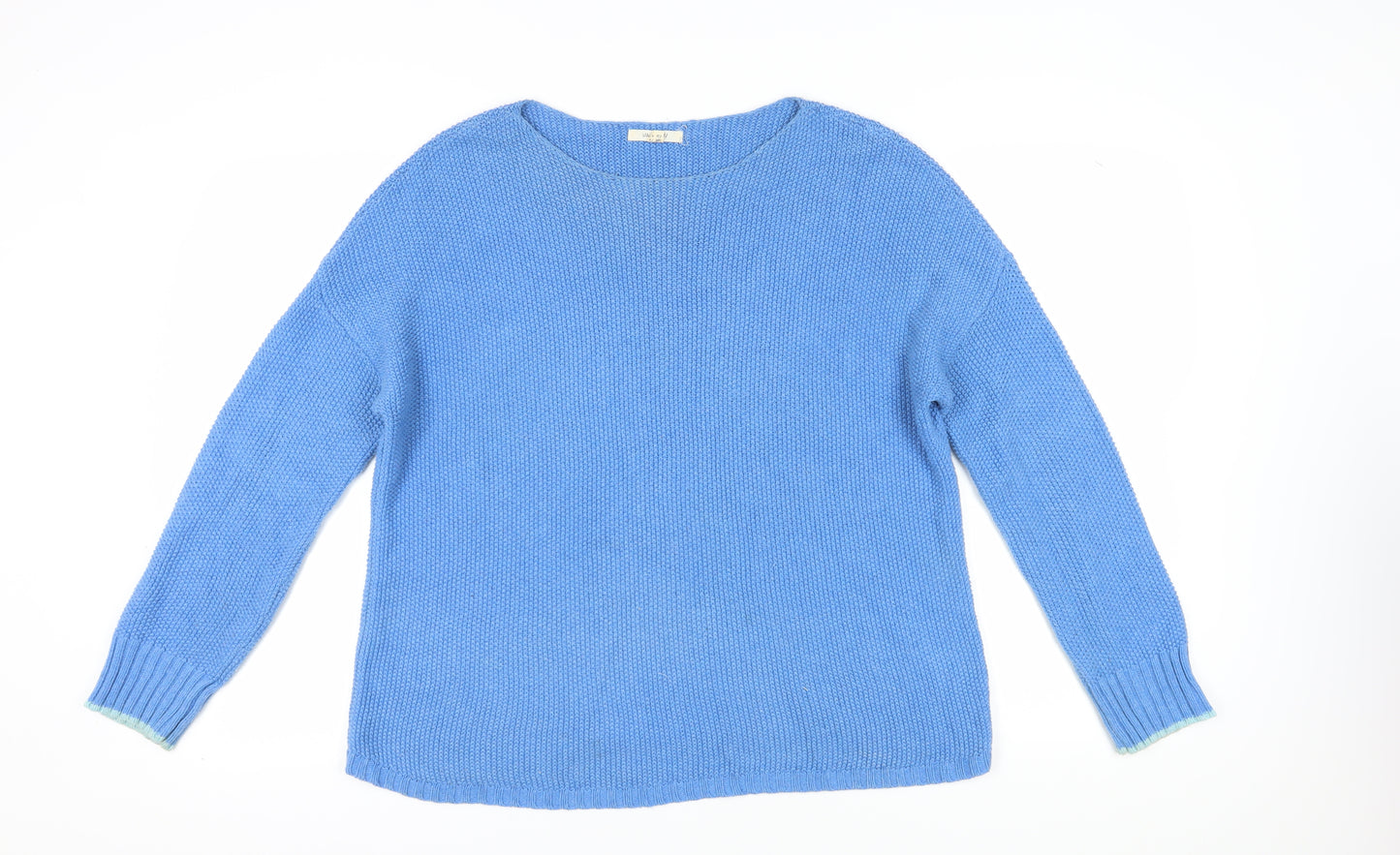 White Stuff Women's Blue Cotton Pullover Jumper Size 14