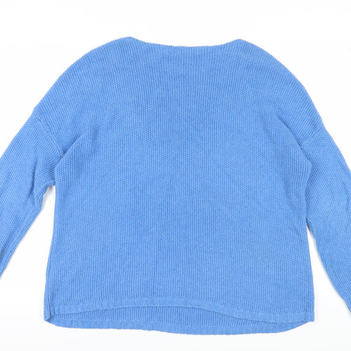 White Stuff Women's Blue Cotton Pullover Jumper Size 14