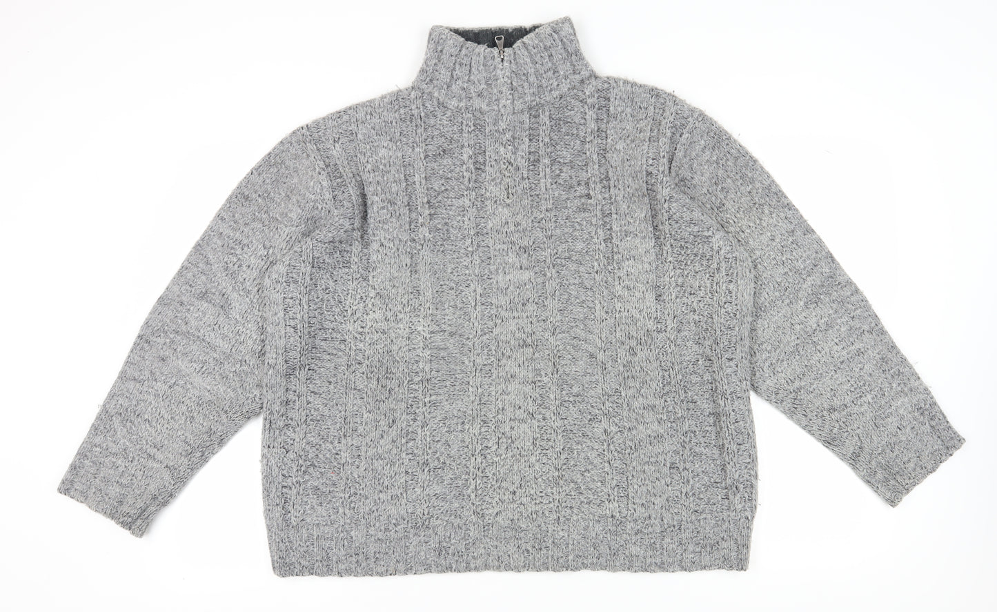 Marks and Spencer Men's Grey XL High Neck Jumper