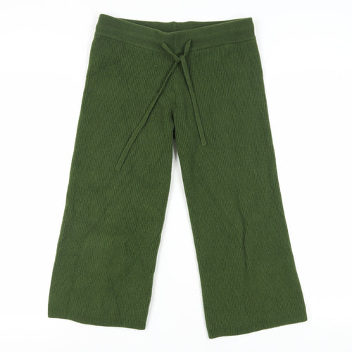 Piglet Women's Green Knit Wide-Leg Trousers S
