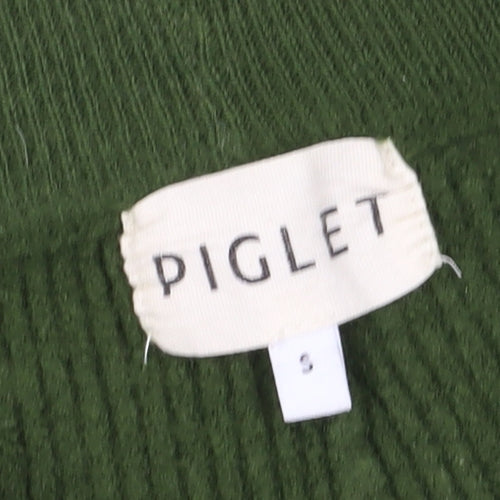 Piglet Women's Green Knit Wide-Leg Trousers S
