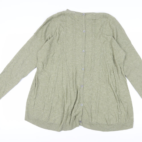 Fat Face Women's Green Cardigan, UK 18, Wool Blend