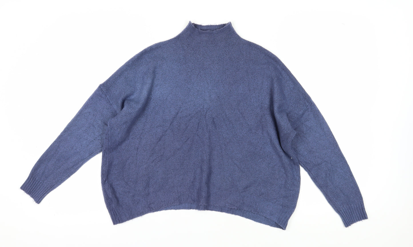 Oliver Bonas Women's Blue High Neck Pullover Jumper, Size 8