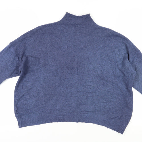 Oliver Bonas Women's Blue High Neck Pullover Jumper, Size 8