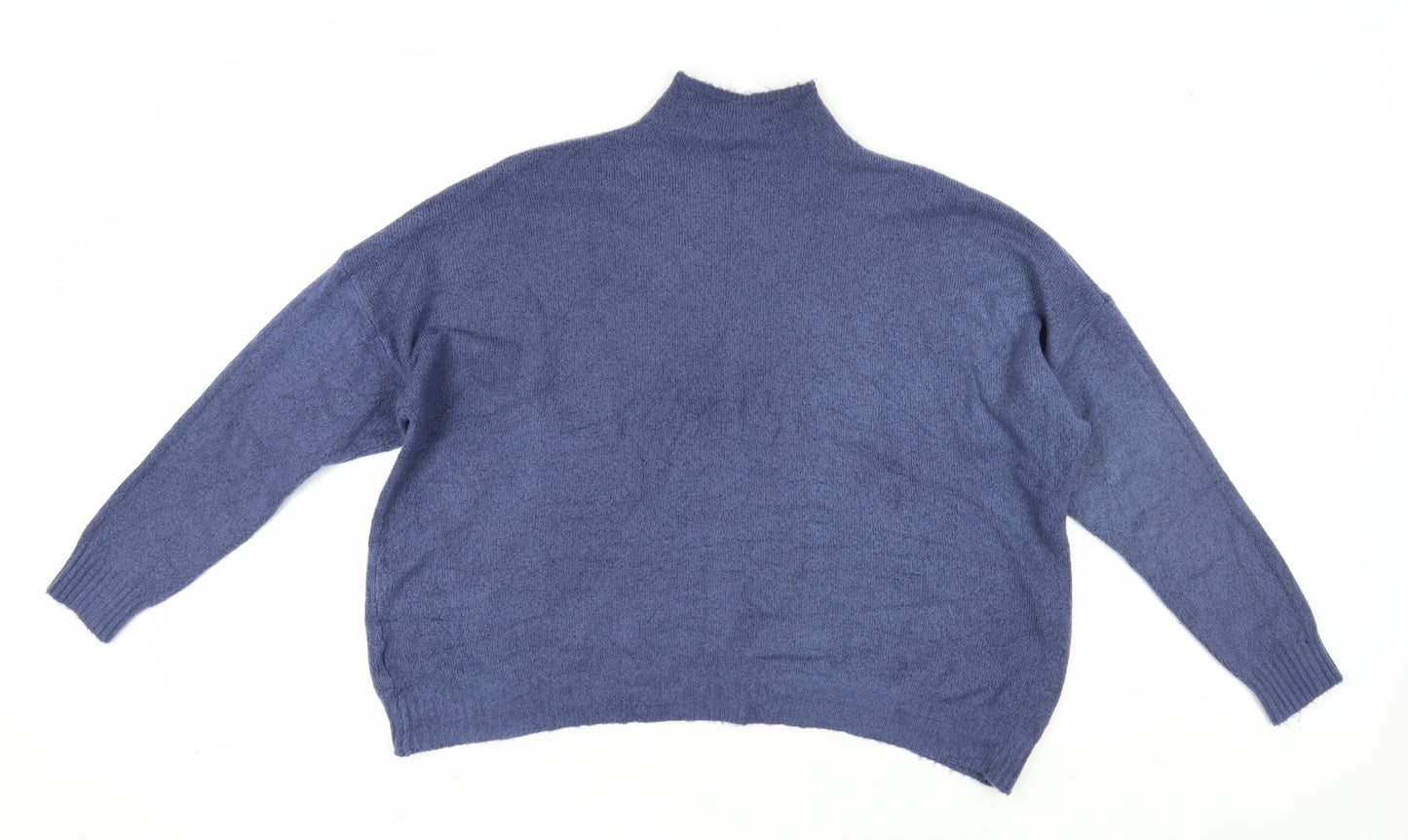 Oliver Bonas Women's Blue High Neck Pullover Jumper, Size 8