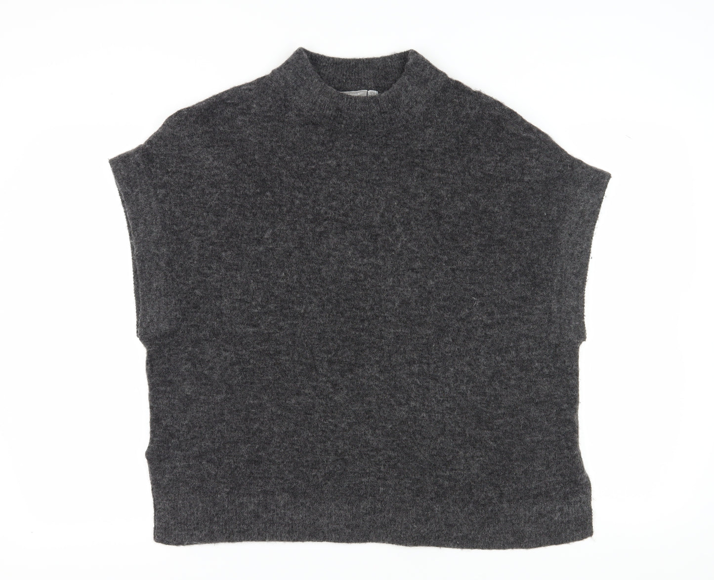 Fransa Women's Grey Mock Neck Sleeveless Pullover L