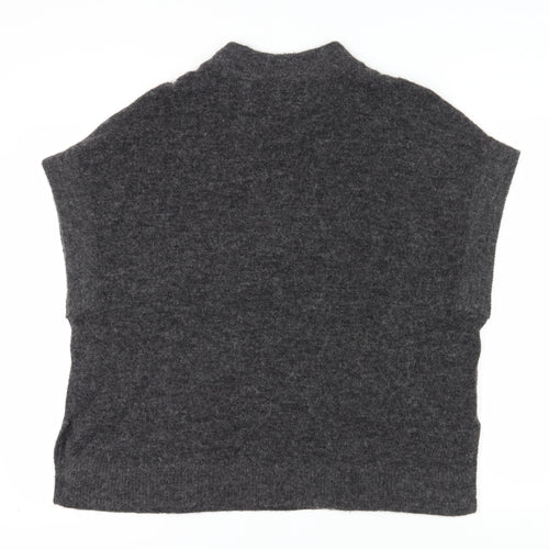 Fransa Women's Grey Mock Neck Sleeveless Pullover L