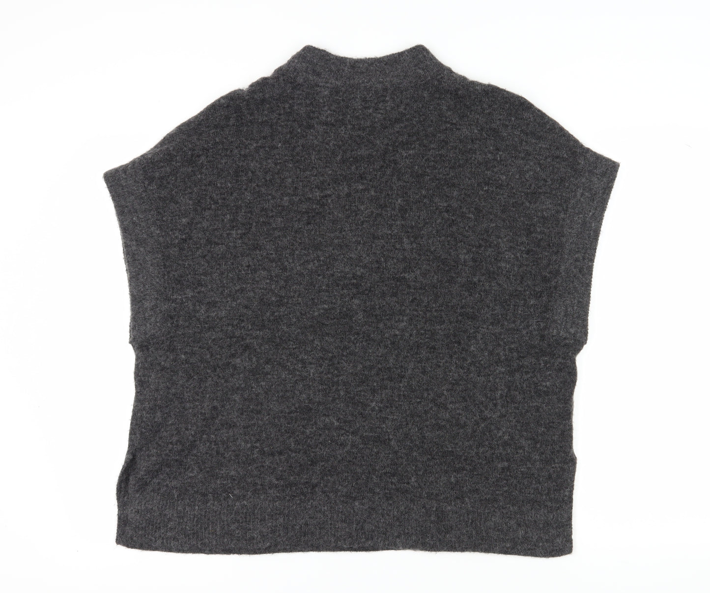 Fransa Women's Grey Mock Neck Sleeveless Pullover L