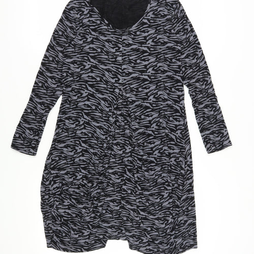 Capri Women's Black XS Trapeze & Swing Animal Print Dress