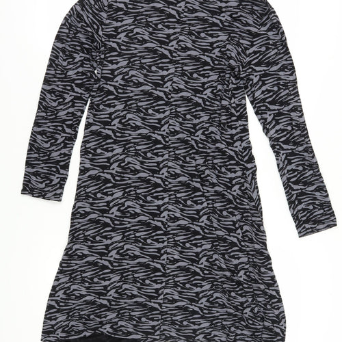 Capri Women's Black XS Trapeze & Swing Animal Print Dress