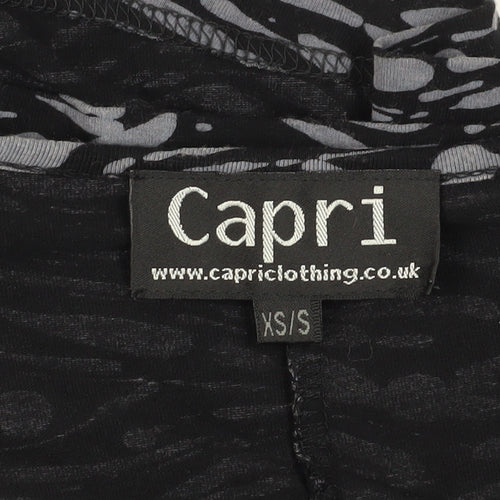 Capri Women's Black XS Trapeze & Swing Animal Print Dress