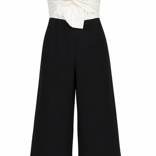 Miss Selfridge Women’s White Black Bow Jumpsuit Size 8