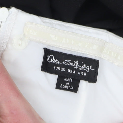 Miss Selfridge Women’s White Black Bow Jumpsuit Size 8