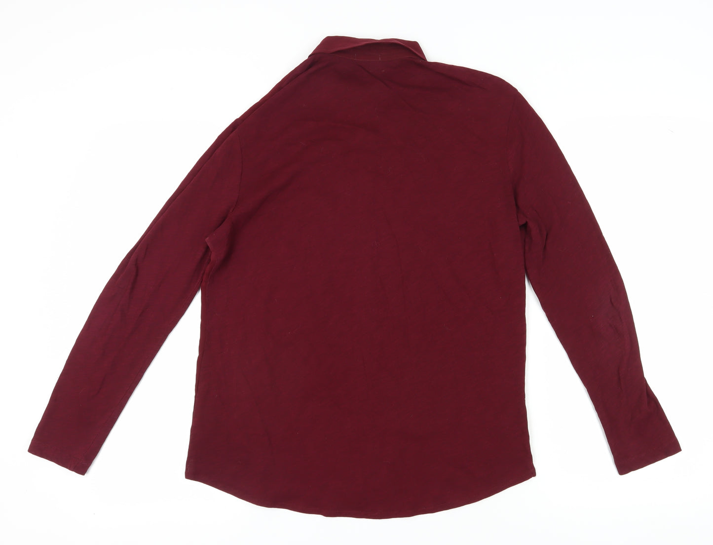 Jigsaw Women's Red Button-Up Shirt, Size S, Long Sleeve