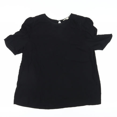 Whistles Black Women's Short Sleeve Blouse Size 12
