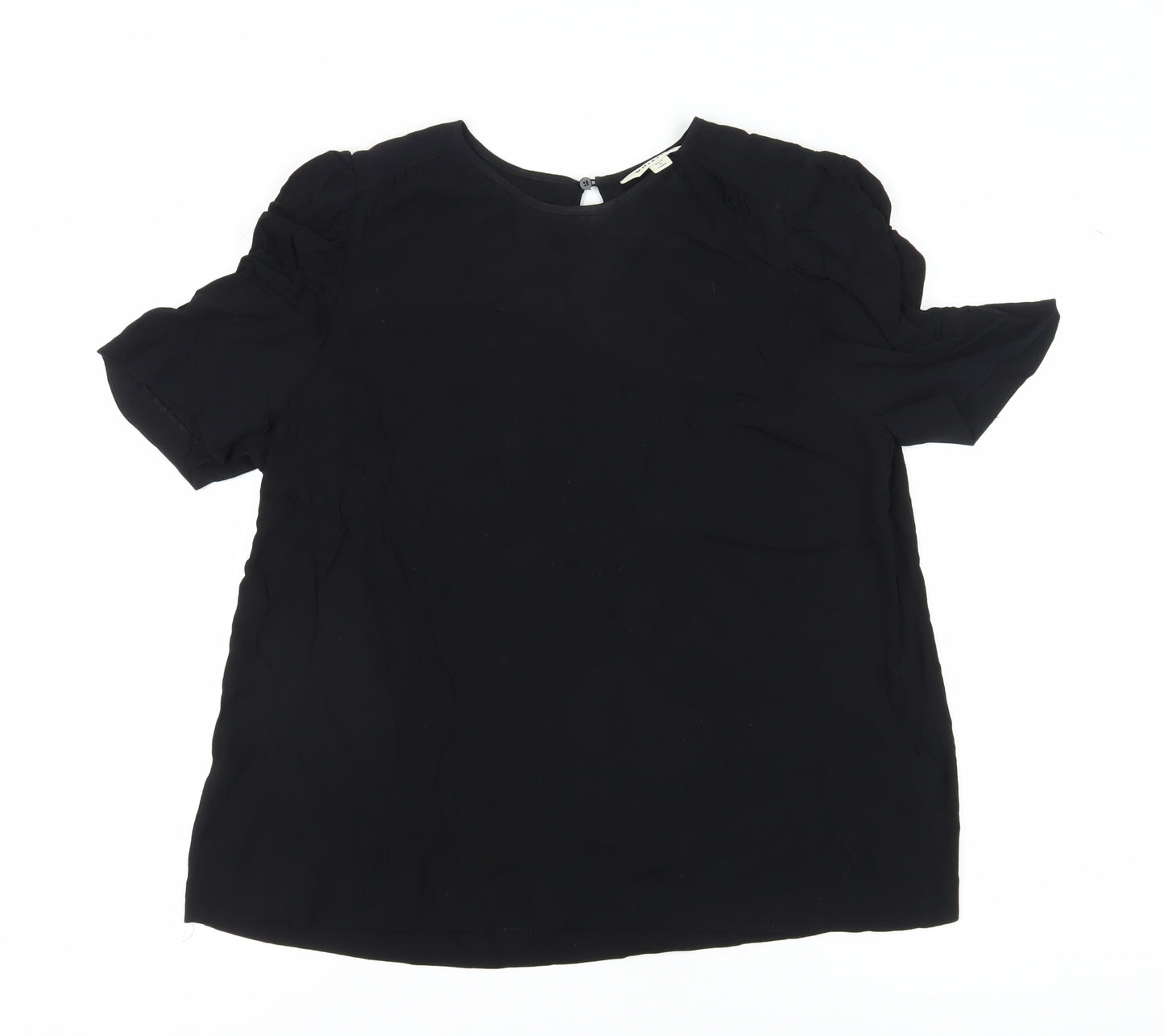 Whistles Black Women's Short Sleeve Blouse Size 12