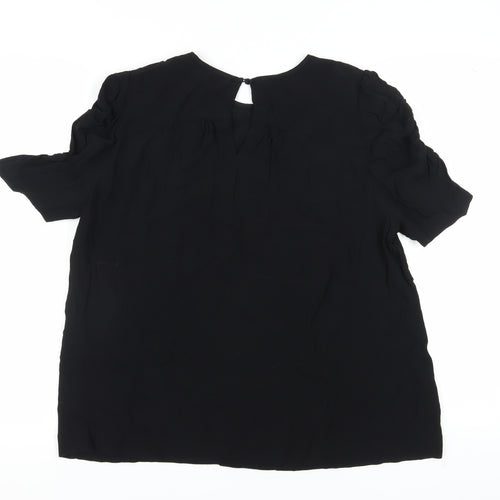 Whistles Black Women's Short Sleeve Blouse Size 12