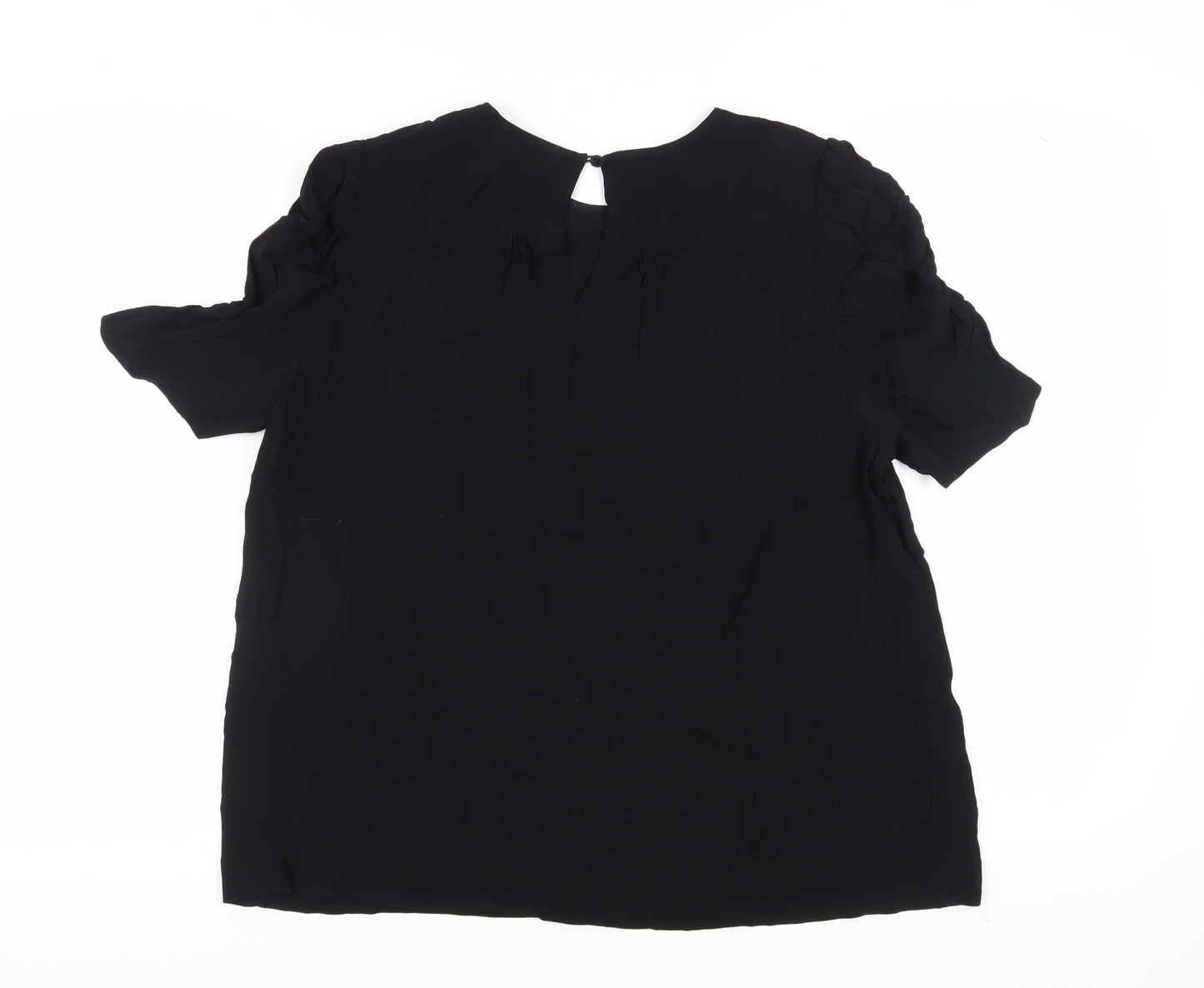 Whistles Black Women's Short Sleeve Blouse Size 12