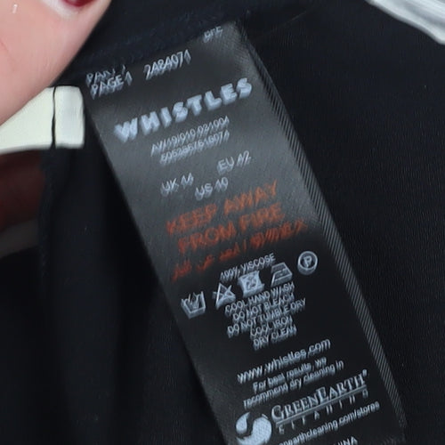 Whistles Black Women's Short Sleeve Blouse Size 12