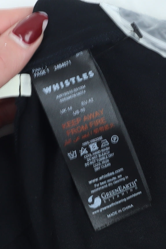 Whistles Black Women's Short Sleeve Blouse Size 12