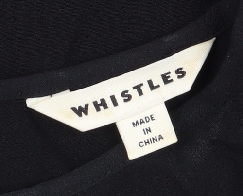 Whistles Black Women's Short Sleeve Blouse Size 12