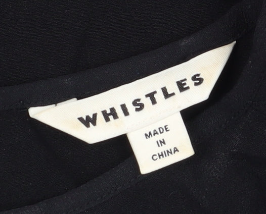 Whistles Black Women's Short Sleeve Blouse Size 12