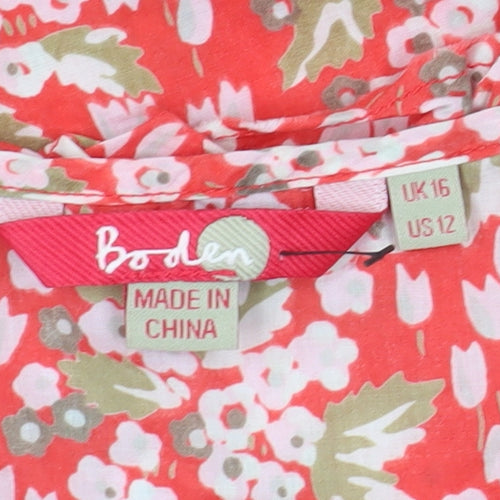 Boden Women's Multicoloured Floral Blouse Size 16